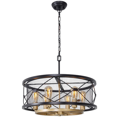 Varaluz Harlequin 6 Light Pendant in Warm Bronze/Gold Finish Model: 612620