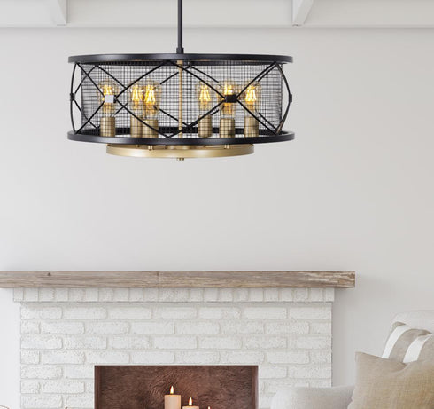 Varaluz Harlequin 6 Light Pendant in Warm Bronze/Gold Finish Model: 612620