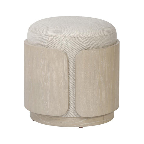 Varaluz Hutton Ottoman Ashe Blonde Oa Ecru in Ashe Blonde Oak/Ecru Finish Model: 513CH17B