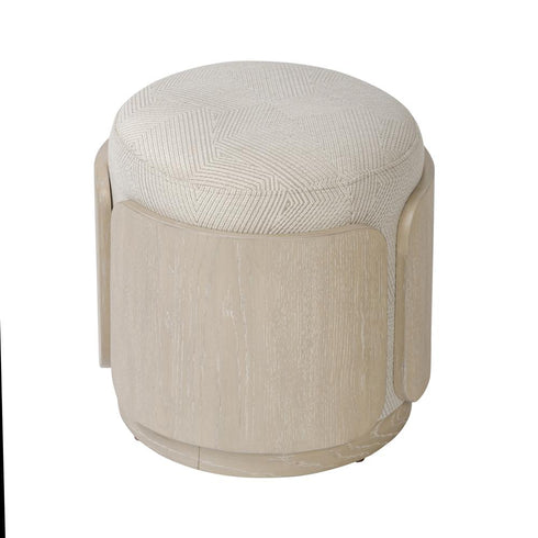 Varaluz Hutton Ottoman Ashe Blonde Oa Ecru in Ashe Blonde Oak/Ecru Finish Model: 513CH17B
