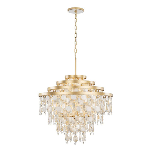Varaluz Kalani 10 Light Chandelier French Gold Model: 377C10FG