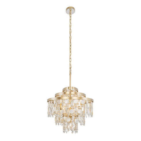 Varaluz Kalani 9 Light Linear Pendant French Gold Model: 377N09FG