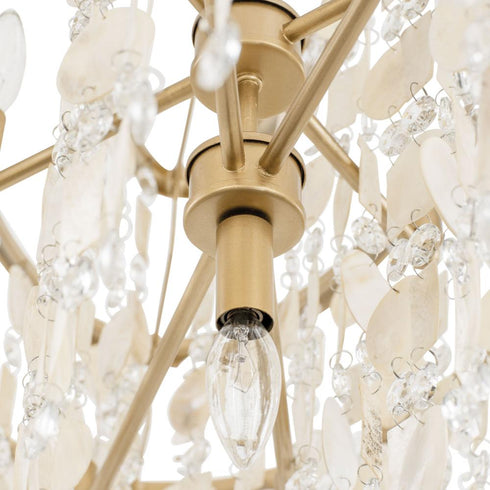 Varaluz Kalani 9 Light Linear Pendant French Gold Model: 377N09FG