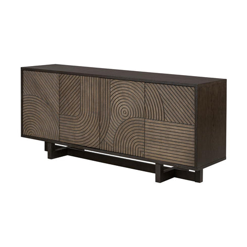 Varaluz Kalen Credenza Aged Barre Dark Brown Oak in Aged Barrel/Dark Brown Oak Finish Model: 507ST78A