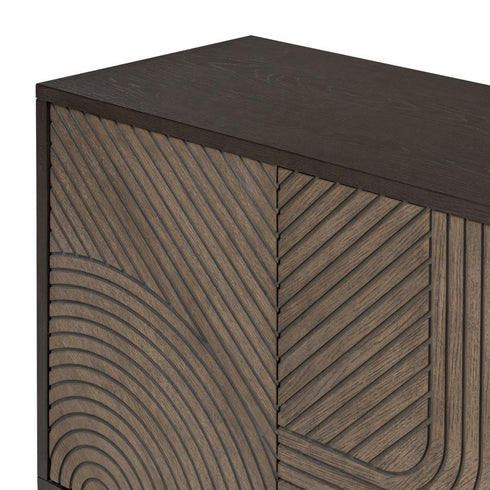 Varaluz Kalen Credenza Aged Barre Dark Brown Oak in Aged Barrel/Dark Brown Oak Finish Model: 507ST78A