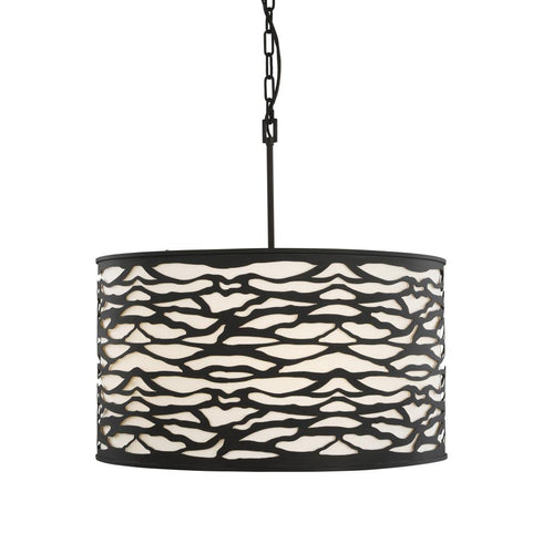 Varaluz Kato 5 Light Pendant Carbon Black Model: 348P05CB