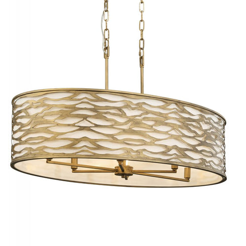 Varaluz Kato 6 Light Oval Pendant Havana Gold Model: 348N06HG