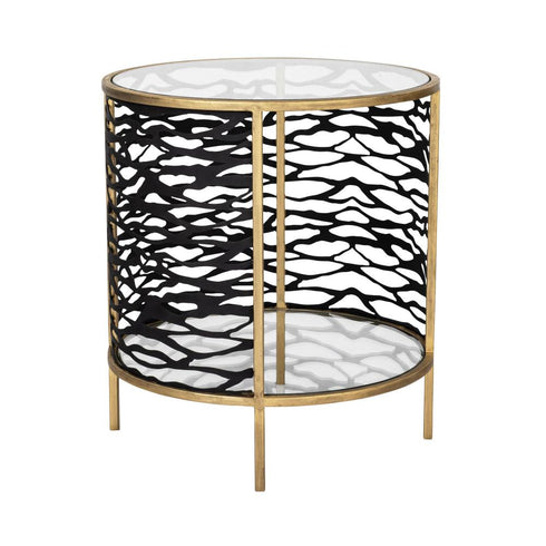 Varaluz Kato End Table Havana Gol Carbon Model: 348TE18HGCB