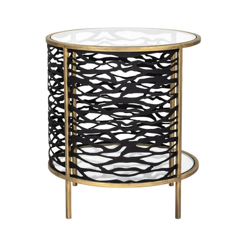 Varaluz Kato End Table Havana Gol Carbon Model: 348TE18HGCB