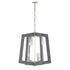 Varaluz Lofty 6 Light 2 Tier Foyer Chandelier Silverad Gray Wood in Steel Finish Model: 268F06SOG