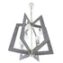 Varaluz Lofty 6 Light 2 Tier Foyer Chandelier Silverad Gray Wood in Steel Finish Model: 268F06SOG
