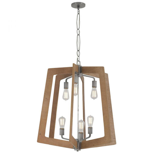Varaluz Lofty 6 Light 2 Tier Foyer Chandelier Stee Wheat in Steel Finish Model: 268F06SLW