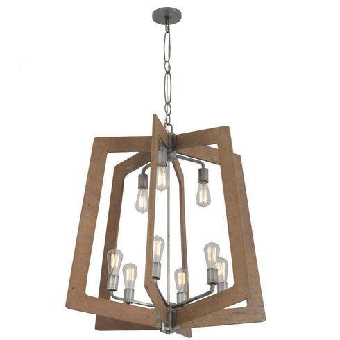 Varaluz Lofty 9 Light Chandelier Stee Wheat in Steel Finish Model: 268C09SLW