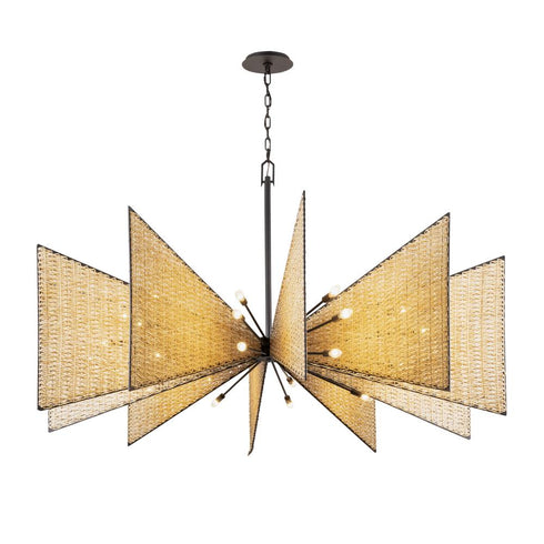 Varaluz Machina 30 Light Chandelier Matte Blac Model: 379C30MBS
