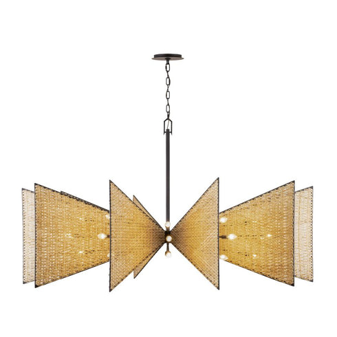 Varaluz Machina 30 Light Chandelier Matte Blac Model: 379C30MBS