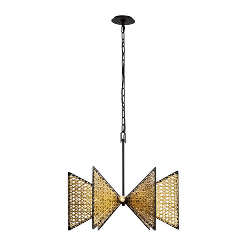 Varaluz Machina 6 Light Chandelier Matte Blac Model: 379C06MBS