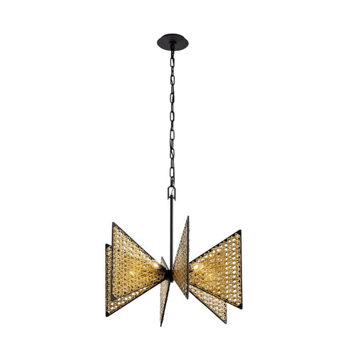 Varaluz Machina 6 Light Chandelier Matte Blac Model: 379C06MBS