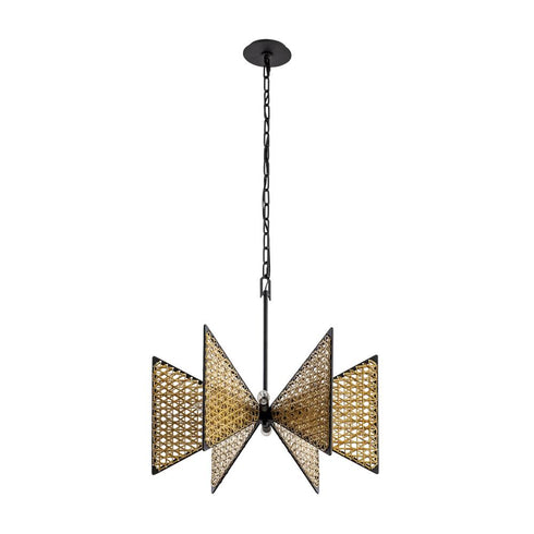 Varaluz Machina 6 Light Chandelier Matte Blac Model: 379C06MBS