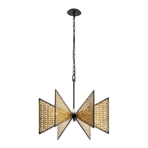 Varaluz Machina 6 Light Chandelier Matte Blac Model: 379C06MBS