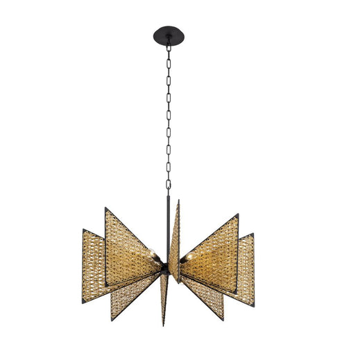 Varaluz Machina 8 Light Chandelier Matte Blac Model: 379C08MBS