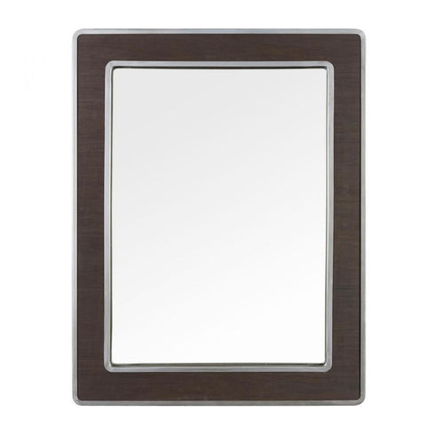 Varaluz Macie Rectangular Wood and Metal Mirror in Farmhouse Steel Finish Model: 4DMI0119