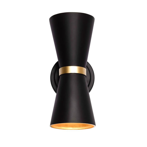 Varaluz Mad Hatter 2 Light Sconce Matte Blac Model: 390W02MBFG