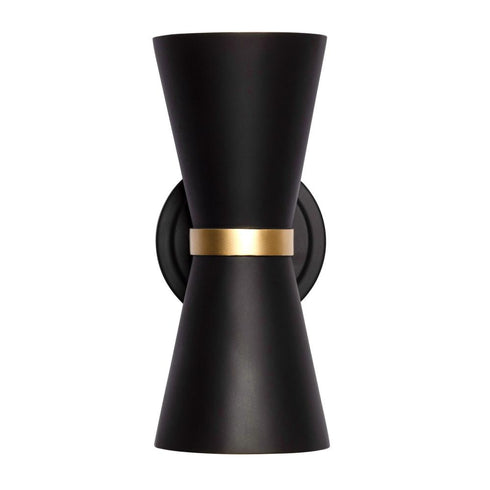 Varaluz Mad Hatter 2 Light Sconce Matte Blac Model: 390W02MBFG