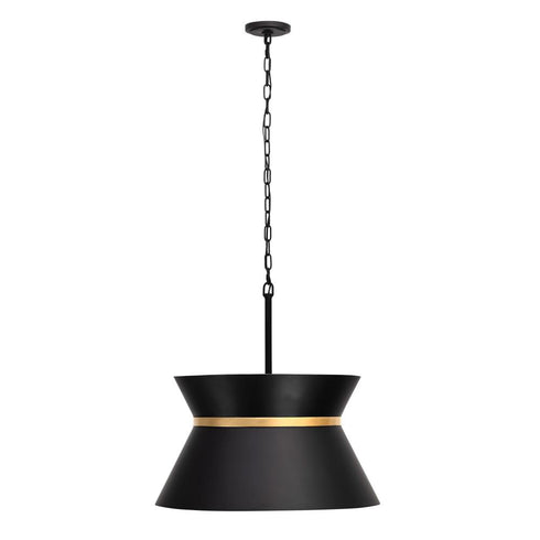 Varaluz Mad Hatter 4 Light Pendant Matte Blac Model: 390P04MBFG