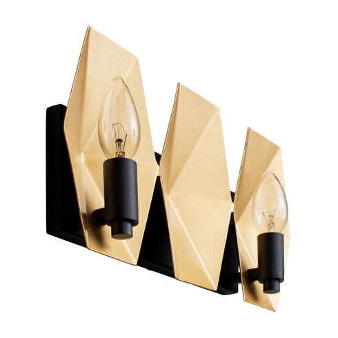 Varaluz Malone 2 Light Bath Matte Blac French Gold Model: 361B02MBFG
