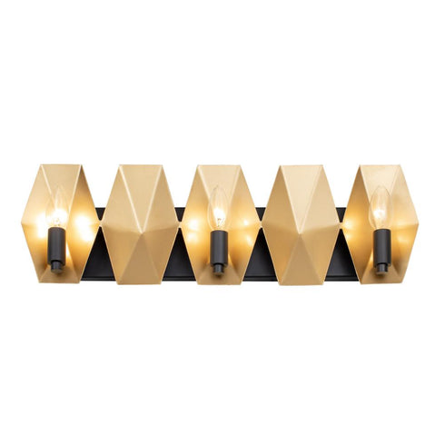 Varaluz Malone 3 Light Bath Matte Blac French Gold Model: 361B03MBFG