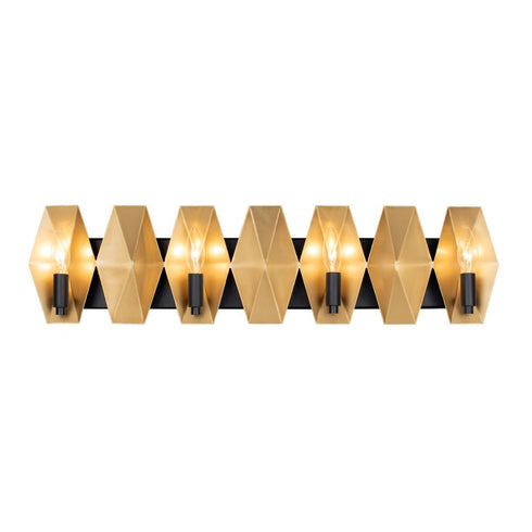 Varaluz Malone 4 Light Bath Matte Blac French Gold Model: 361B04MBFG