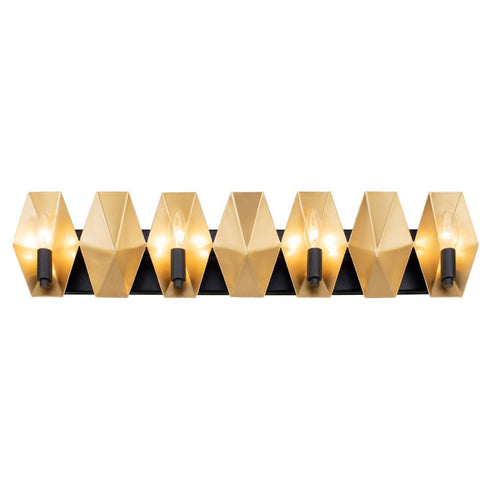 Varaluz Malone 4 Light Bath Matte Blac French Gold Model: 361B04MBFG
