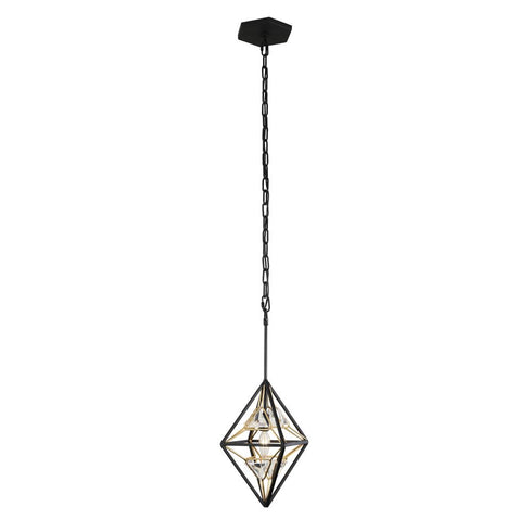 Varaluz Marcia 1 Light Mini Pendant Matte Blac Model: 353M01MBFG