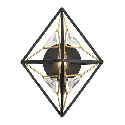 Varaluz Marcia 1 Light Wall Sconce Matte Blac Model: 353W01MBFG