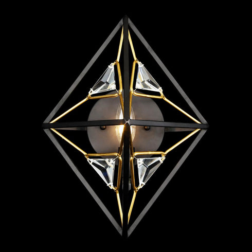 Varaluz Marcia 1 Light Wall Sconce Matte Blac Model: 353W01MBFG