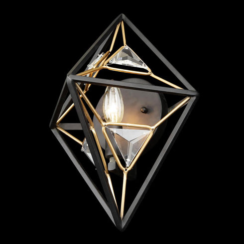 Varaluz Marcia 1 Light Wall Sconce Matte Blac Model: 353W01MBFG