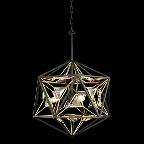 Varaluz Marcia 3 Light Orb Pendant Matte Blac Model: 353P03MBFG