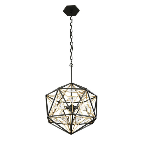 Varaluz Marcia 3 Light Orb Pendant Matte Blac Model: 353P03MBFG