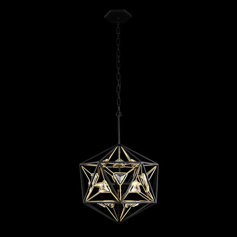 Varaluz Marcia 3 Light Orb Pendant Matte Blac Model: 353P03MBFG