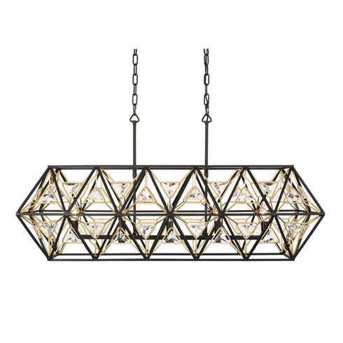 Varaluz Marcia 5 Light Linear Pendant Matte Blac Model: 353N05MBFG