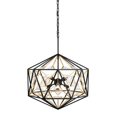 Varaluz Marcia 8 Light Orb Pendant Matte Blac Model: 353P08MBFG