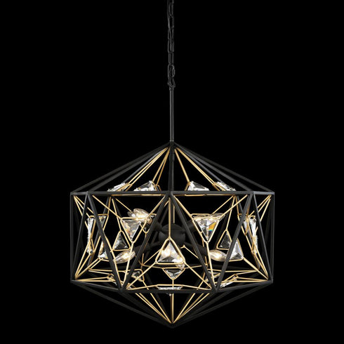 Varaluz Marcia 8 Light Orb Pendant Matte Blac Model: 353P08MBFG