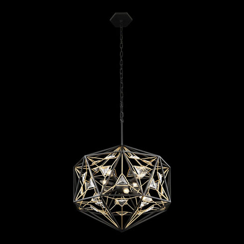 Varaluz Marcia 8 Light Orb Pendant Matte Blac Model: 353P08MBFG