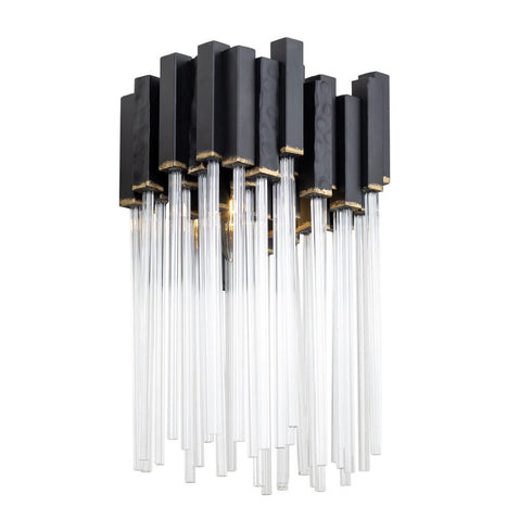 Varaluz Matrix 1 Light Sconce Matte Blac French Model: 309W01MBFG