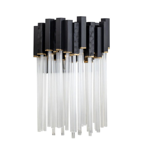 Varaluz Matrix 1 Light Sconce Matte Blac French Model: 309W01MBFG