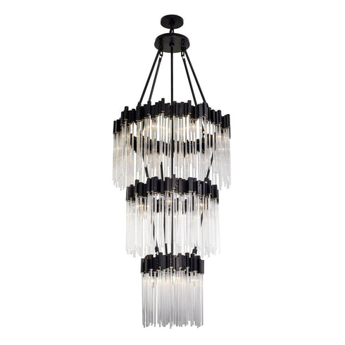 Varaluz Matrix 18 Light 3 Tier Chandelier Matte Model: 309C19MBFG