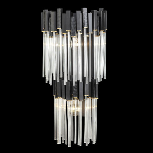 Varaluz Matrix 2 Light 2 Tier Sconce Matte Blac Model: 309W02LMBFG