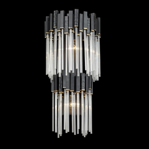 Varaluz Matrix 2 Light 2 Tier Sconce Matte Blac Model: 309W02LMBFG