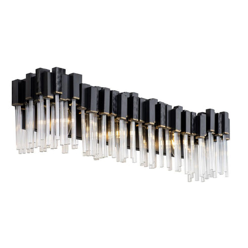 Varaluz Matrix 3 Light Bath Matte Blac French Gold Model: 309B03MBFG