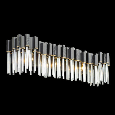 Varaluz Matrix 3 Light Bath Matte Blac French Gold Model: 309B03MBFG